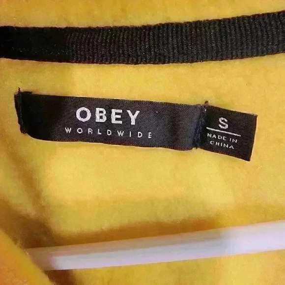Obey Womens Half Zip Fleece Jacket Size Small Colorblock Kangaroo Pocket - Picture 4 of 12